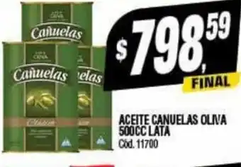 Supermercados Yaguar Aceite Canuelas Oliva 500 cc Lata oferta