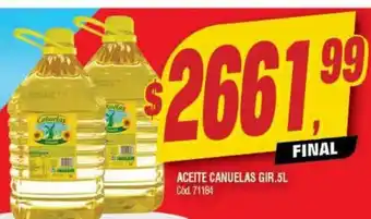 Supermercados Yaguar Aceite Canuelas Gir. 5 L oferta