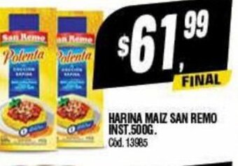 Supermercados Yaguar Harina Maiz San Remo Inst. 500g oferta