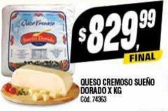 Supermercados Yaguar Queso Cremoso Sueño Dorado x kg oferta