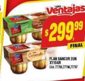 Supermercados Yaguar Flan Sancor 2un x 115gr. oferta