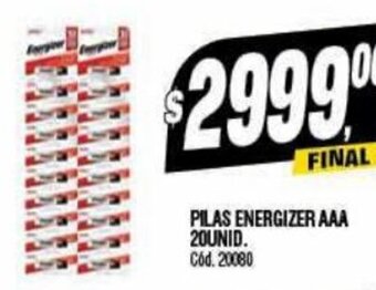 Supermercados Yaguar Pilas Energizer AAA 20unid oferta