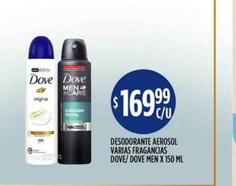 Supermercados Toledo Dove/ Dove Men Desodorante Aeorosol Varias Fragancias x 150ml oferta
