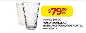 Super MAMI Vaso Rigolleau Burbujas Cuadros 400ml oferta