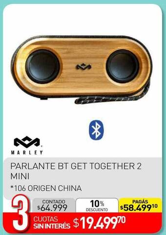 La Anonima Marley parlante bt get together 2 mini oferta