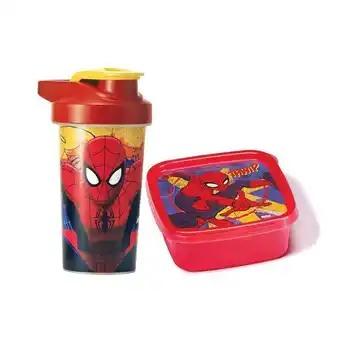 Avon Set x2 spiderman - contenedor cuadrado + vaso oferta