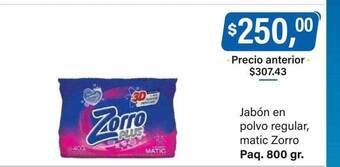 Supermercados Damesco Jabón en polvo regular matic zorro oferta