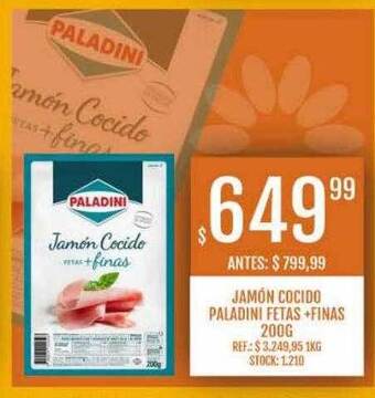 Supermercados Todo Jamón cocido paladini fetas +finas 200g oferta