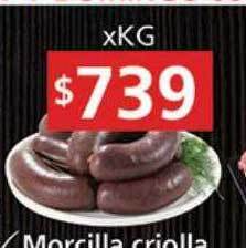 Supermercados Aiello Morcilla criolla oferta