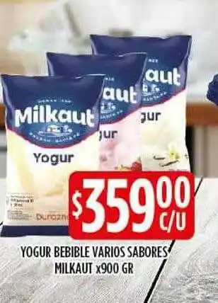 Supermercados Toledo Yogur bebible varios sabores milkaut oferta