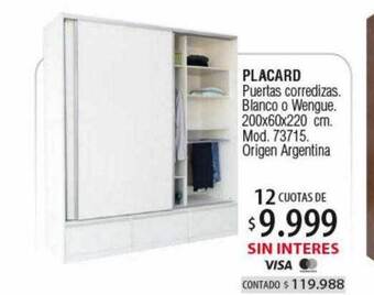 Authogar Placard puertas corredizas blanco o wengue oferta