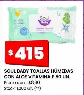 Changomas Soul baby toallas húmedas con aloe vitamina e 50 oferta