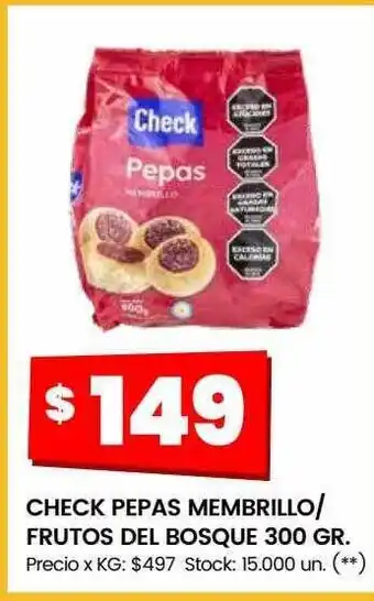 Changomas Check pepas membrillo-frutos del bosque oferta