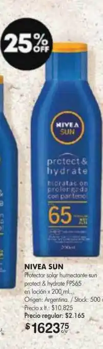 Simplicity Nivea sun protector solar humectante sun protect & hydrate fps65 en loción oferta