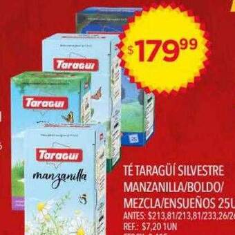 Supermercados Todo Té taragüi silvestre manzanilla boldo mezcla ensueños oferta