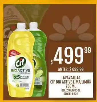 Supermercados Todo Lavavajilal cif bio active lima limón oferta