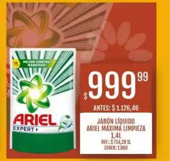 Jabón líquido ariel máxima limpeza