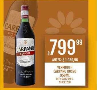 Supermercados Todo Vermouth carpano rosso oferta