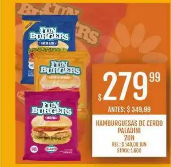 Supermercados Todo Hamburguesas de cerdo paladini 2un oferta