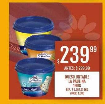 Supermercados Todo Queso untable la paulina oferta
