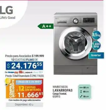 Cooperativa Obrera Lg wm8516ee6 lavarropas oferta