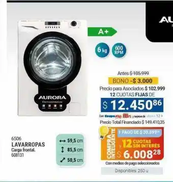 Cooperativa Obrera 6506 lavarropas carga frontal oferta