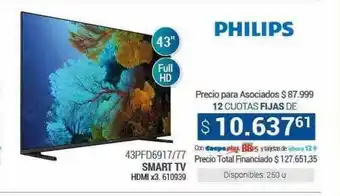 Cooperativa Obrera Philips 43pfd6917 77 smart tv hdmi oferta