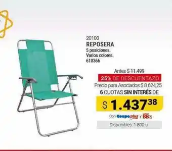 Cooperativa Obrera 20100 reposera oferta