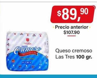 Supermercados Damesco Queso cremoso las tres oferta