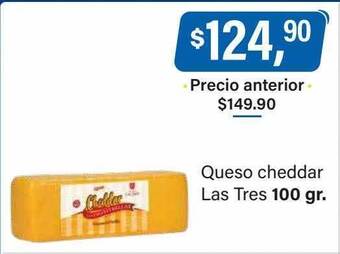 Supermercados Damesco Queso cheddar las tres oferta