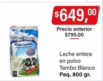Supermercados Damesco Leche entera en polvo tambo blanco oferta