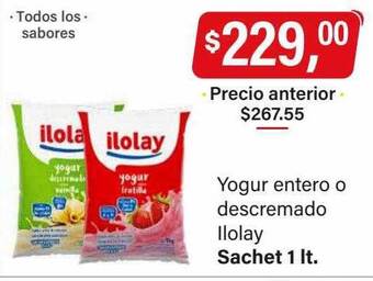 Supermercados Damesco Yogur entero o descremado ilolay oferta