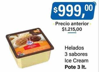 Supermercados Damesco Helados 3 sabores ice cream oferta