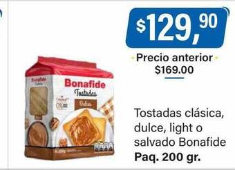 Supermercados Damesco Tostadas clásica dulce light o salvado bonafide oferta