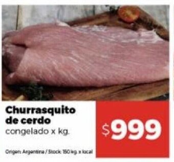 Disco Churrasquito De Cerdo Congelado x kg oferta