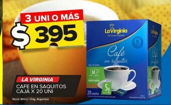 Carrefour Maxi Café en saquitos la virginia x 20un oferta
