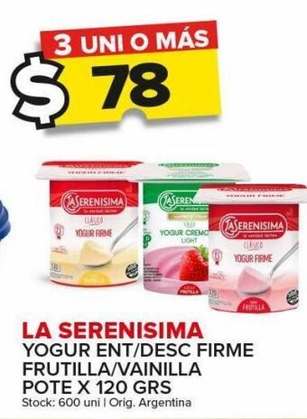 Carrefour Maxi Yogur la serenísima x 120g oferta