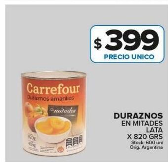 Carrefour Maxi Duraznos en mitades carrefour x 820g oferta