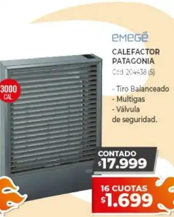 Naldo Lombardi Emegé Calefactor Patagonia 204-438 (5) oferta