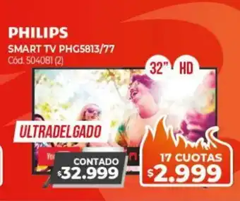 Naldo Lombardi Philips Smart TV PHG5813/77 504081 (2) 32" HD Ultradelgado oferta