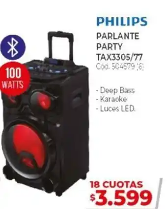 Naldo Lombardi Philips Party Tax3305/77 100 Watts 504579 (6) oferta