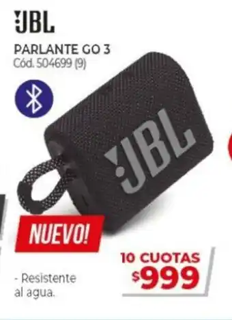 Naldo Lombardi JBL Parlante Go 3 504699 (9) oferta