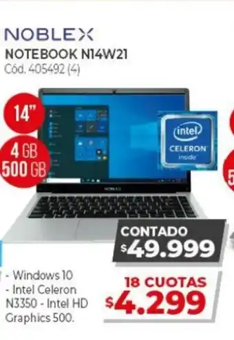 Naldo Lombardi Nobles Notebook N14W21 405492 (4) 14" 4GB 500GB oferta