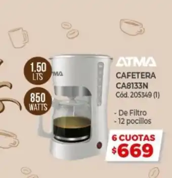 Naldo Lombardi Atma Cafetera CA8133N 205349 (1) 1.50 Lts 850 Watts oferta