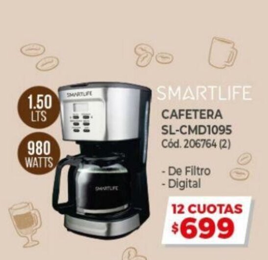 Oferta Smartlife Cafetera 2 En 1 Sl-ec8501 en Naldo Lombardi