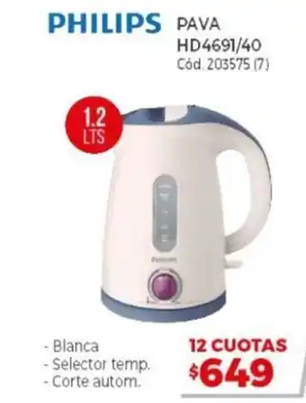 Naldo Lombardi Philips Pava HD4691/40 203575 (7) 1.2 Lts oferta
