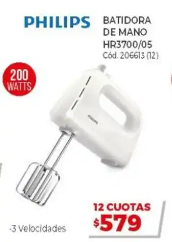 Naldo Lombardi Philips Batidora De Mano HR3700/05 206613 (12) 200 Watts oferta