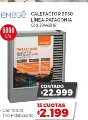 Naldo Lombardi Emegé Calefactor 9050 Línea Patagonia 204-439 (6) 5000 Cal oferta