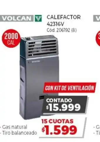 Naldo Lombardi Volcan V Calefactor 42316V 206192 (8) 2000 Cal oferta