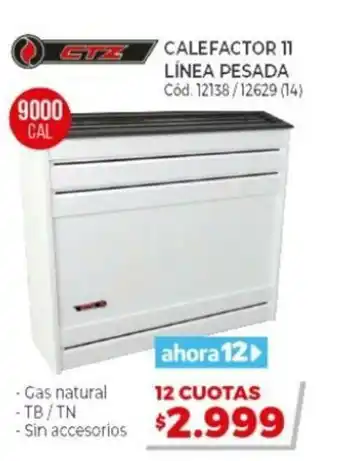 Naldo Lombardi CTZ Calefactor 11 Línea Pesada 9000 Cal oferta